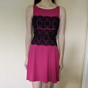 Pink lace mini dress